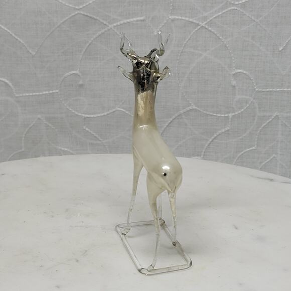 VTG Bimini Reindeer 4.5” Silver Gray Mercury Glass Set of 3 Germany Delicate - Picture 9 of 16